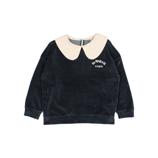Velvet Sweatshirt & Pants Set - Whale