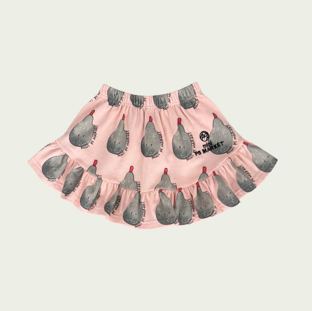 Pear Printed T-Shirt and Skirt Set