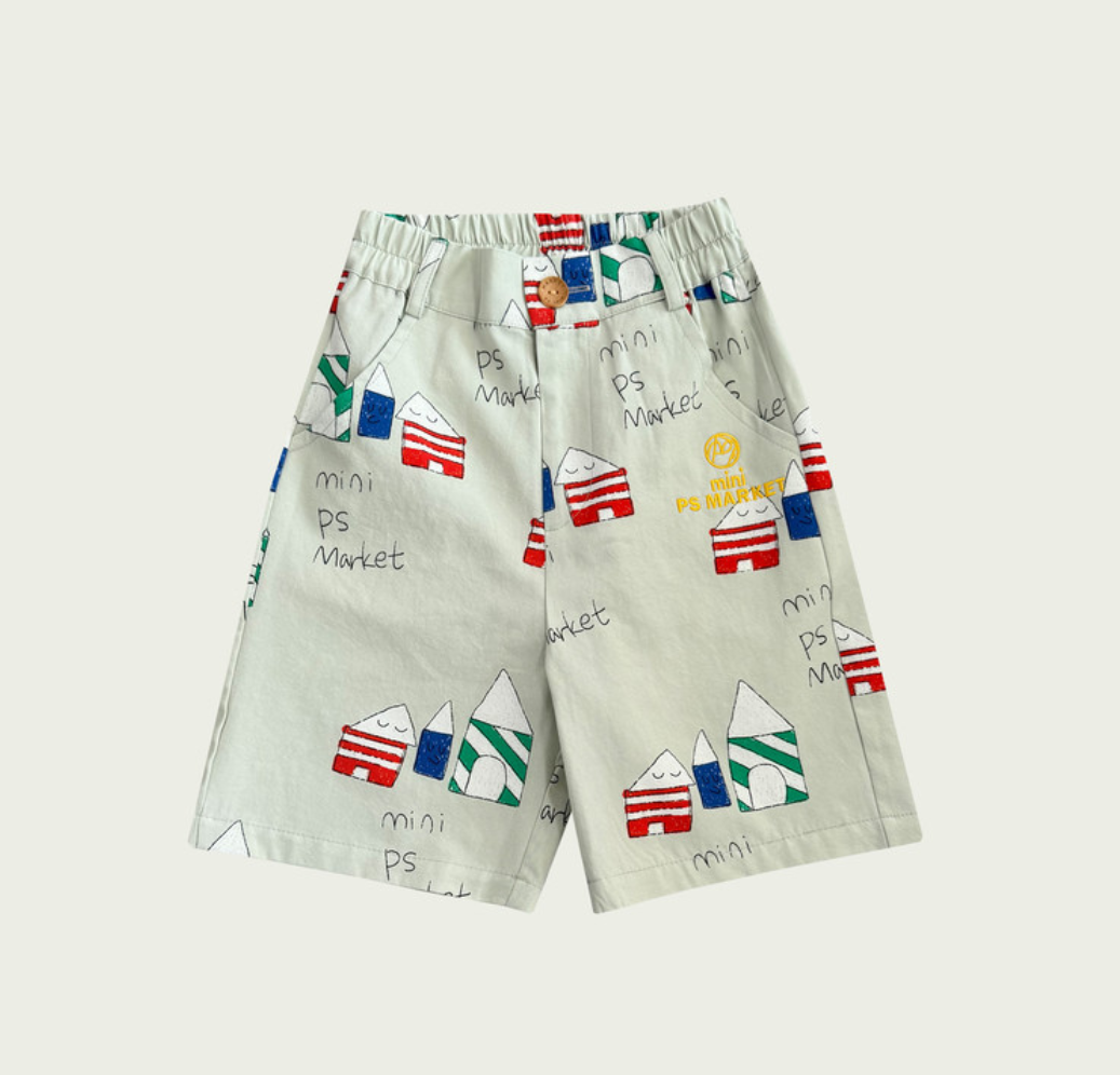 House Printed Shorts - Grey