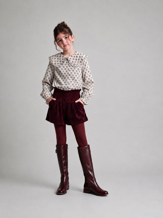 Velvet Skirt-Short - Pomegranate
