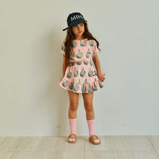 Pear Printed T-Shirt and Skirt Set