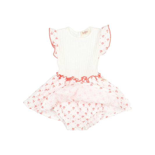 Baby Bali Combi Dress - Coral