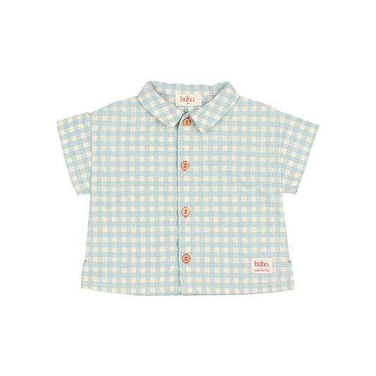 Baby Gingham Boy Set - Aqua