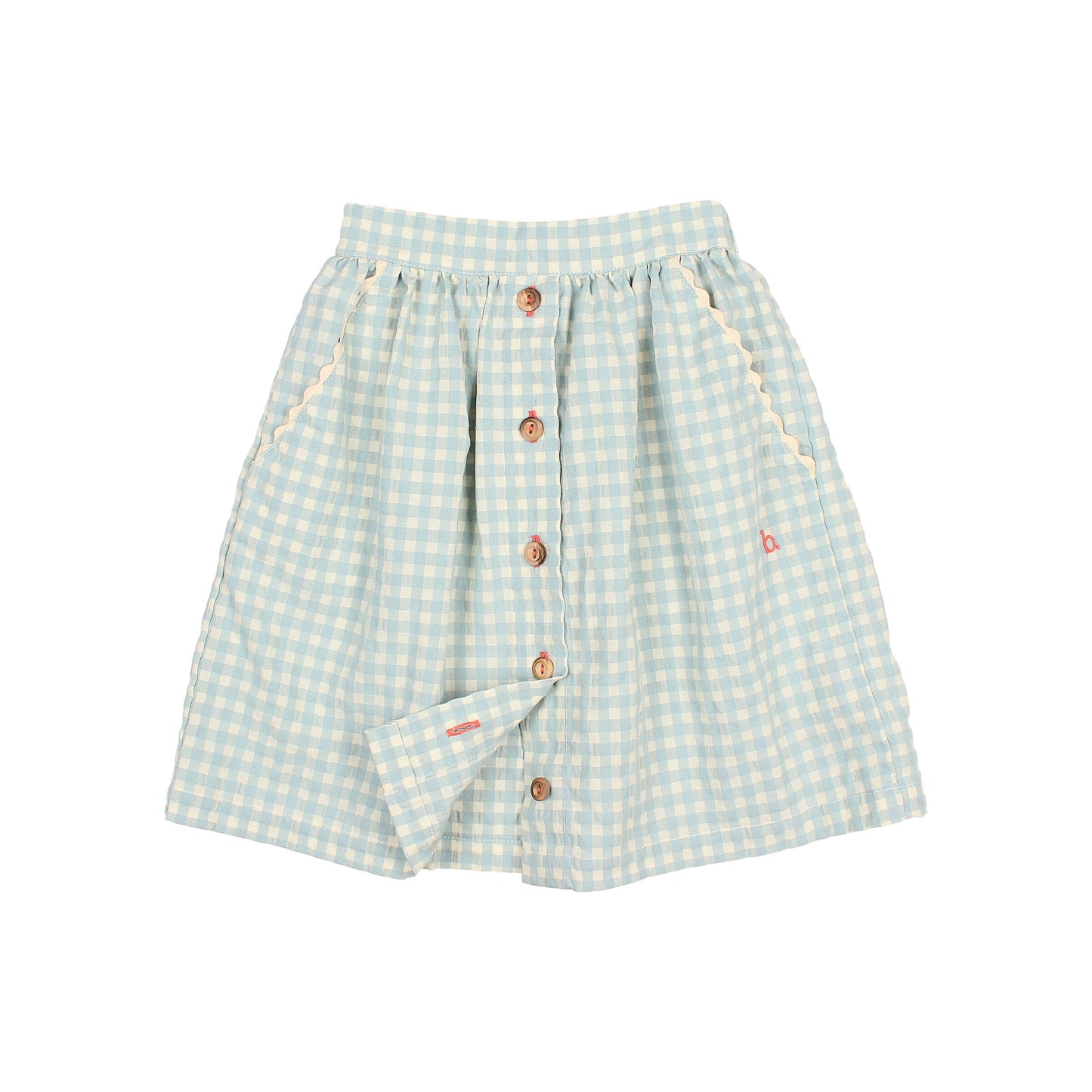Gingham Midi Skirt - Aqua
