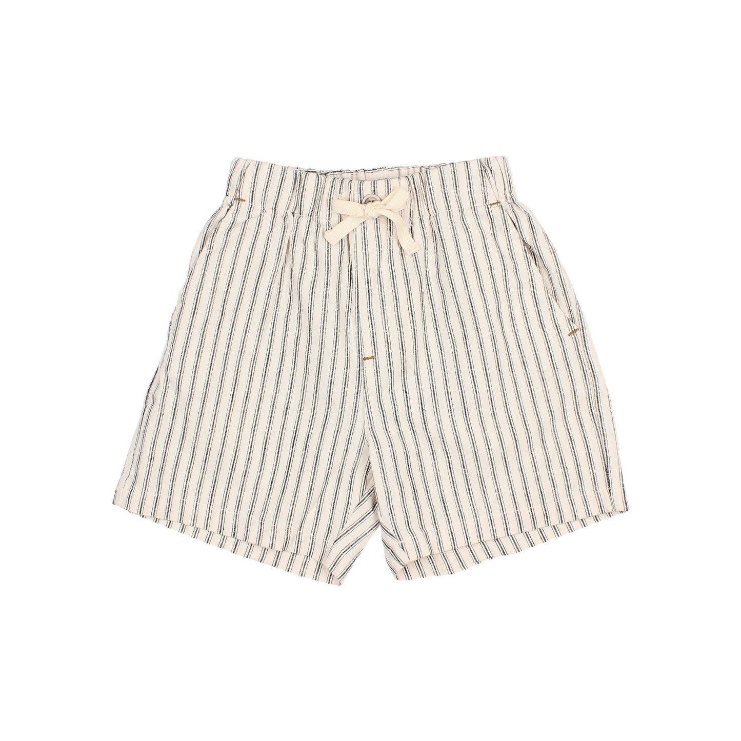 Linen T-Shirt and Stripe Shorts Set