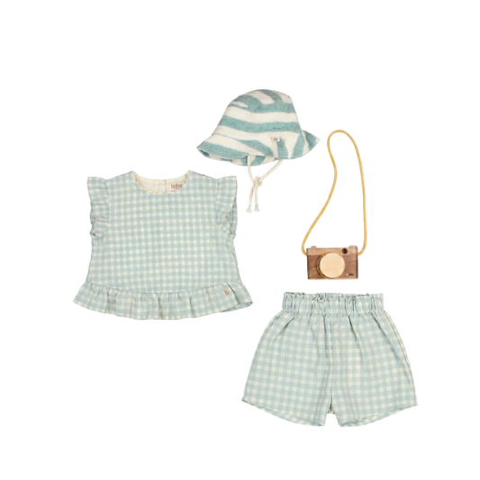 Baby Gingham Top and Shorts Girls Set