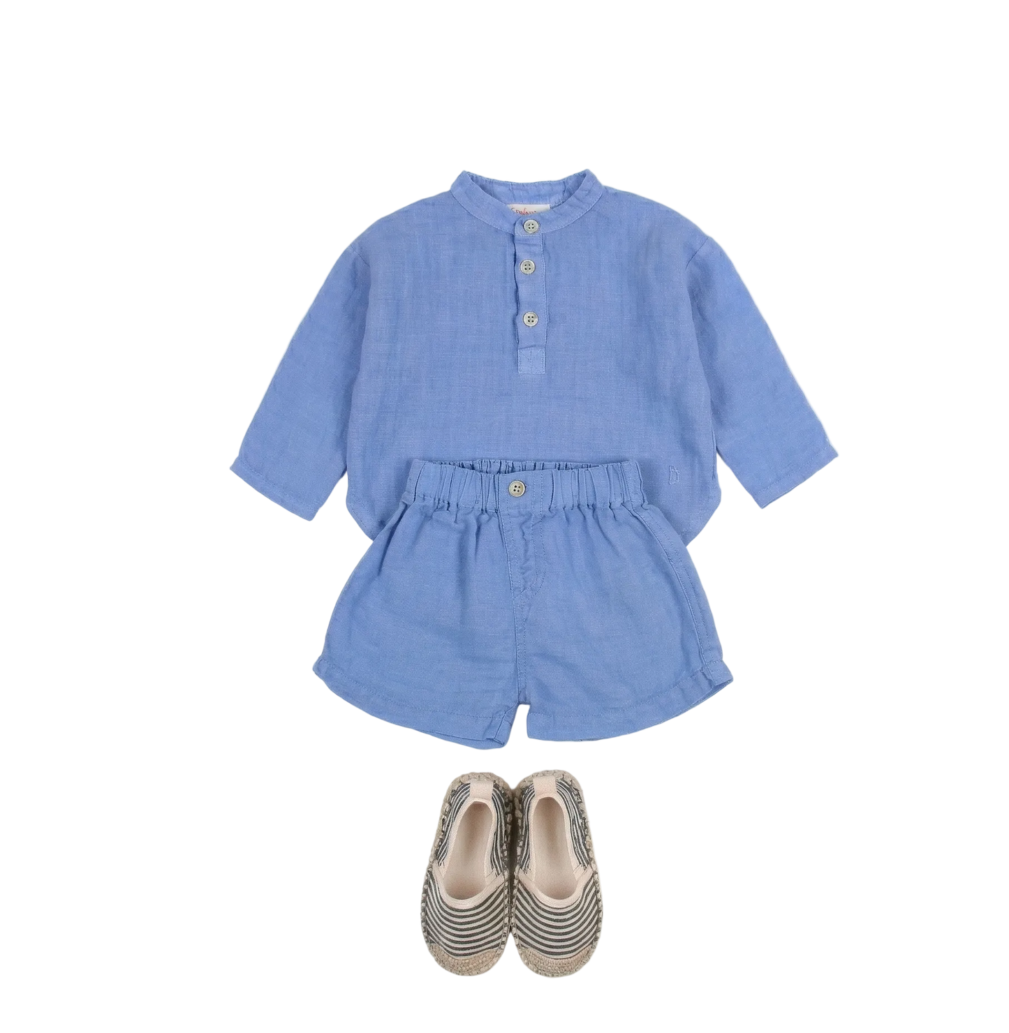 Baby Linen Kurta and Shorts Set