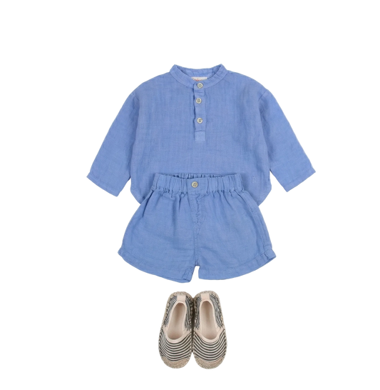 Baby Linen Kurta and Shorts Set