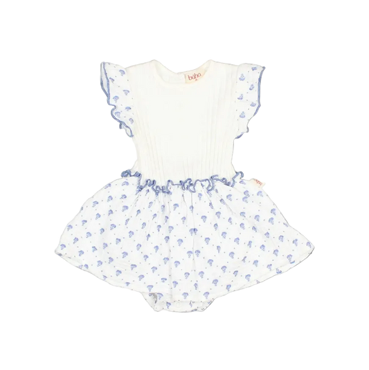 Baby Bali Combi Dress - Ocean Blue