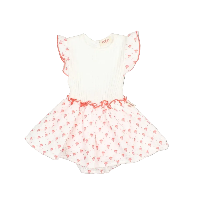 Baby Bali Combi Dress - Coral