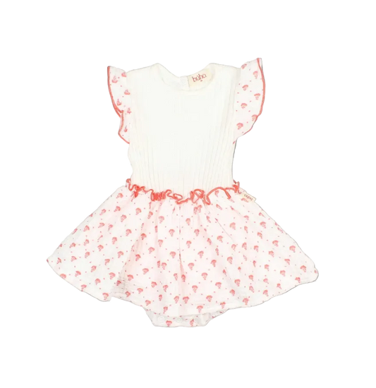 Baby Bali Combi Dress - Coral