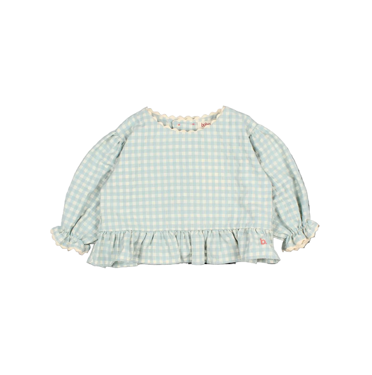 Gingham Blouse - Aqua