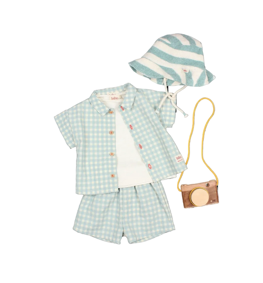 Baby Gingham Boy Set - Aqua