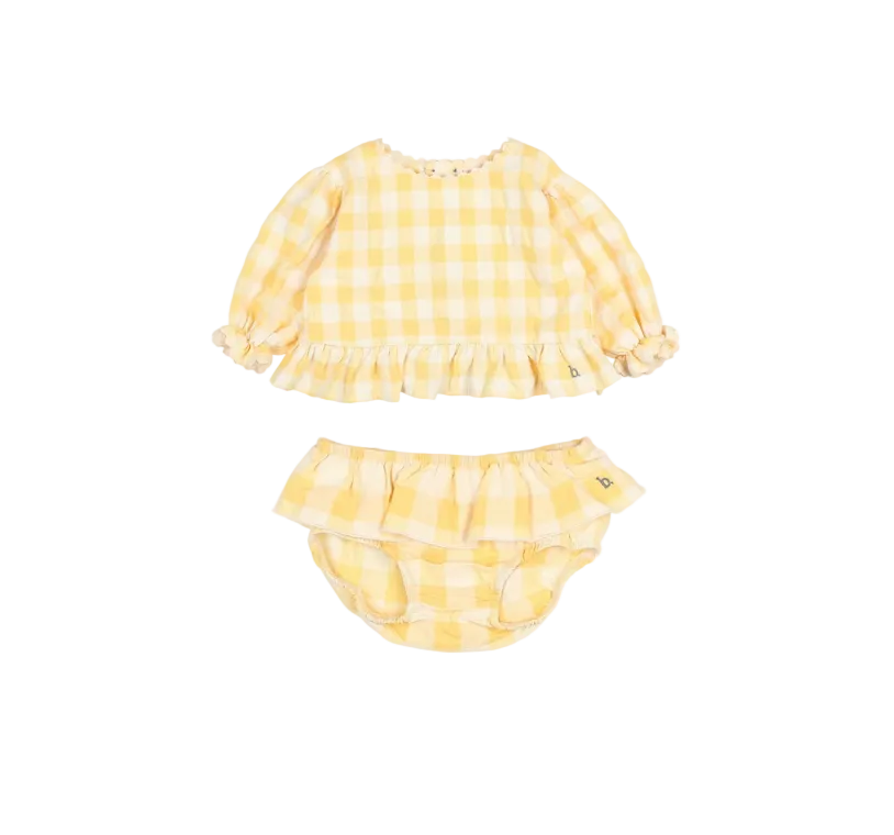 Baby Gingham Blouse and Culotte Set