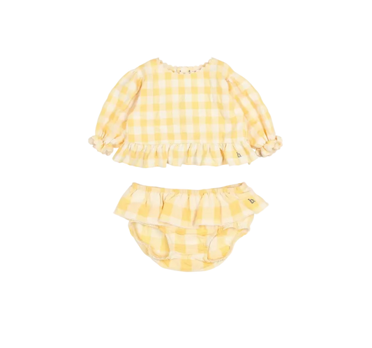Baby Gingham Blouse and Culotte Set