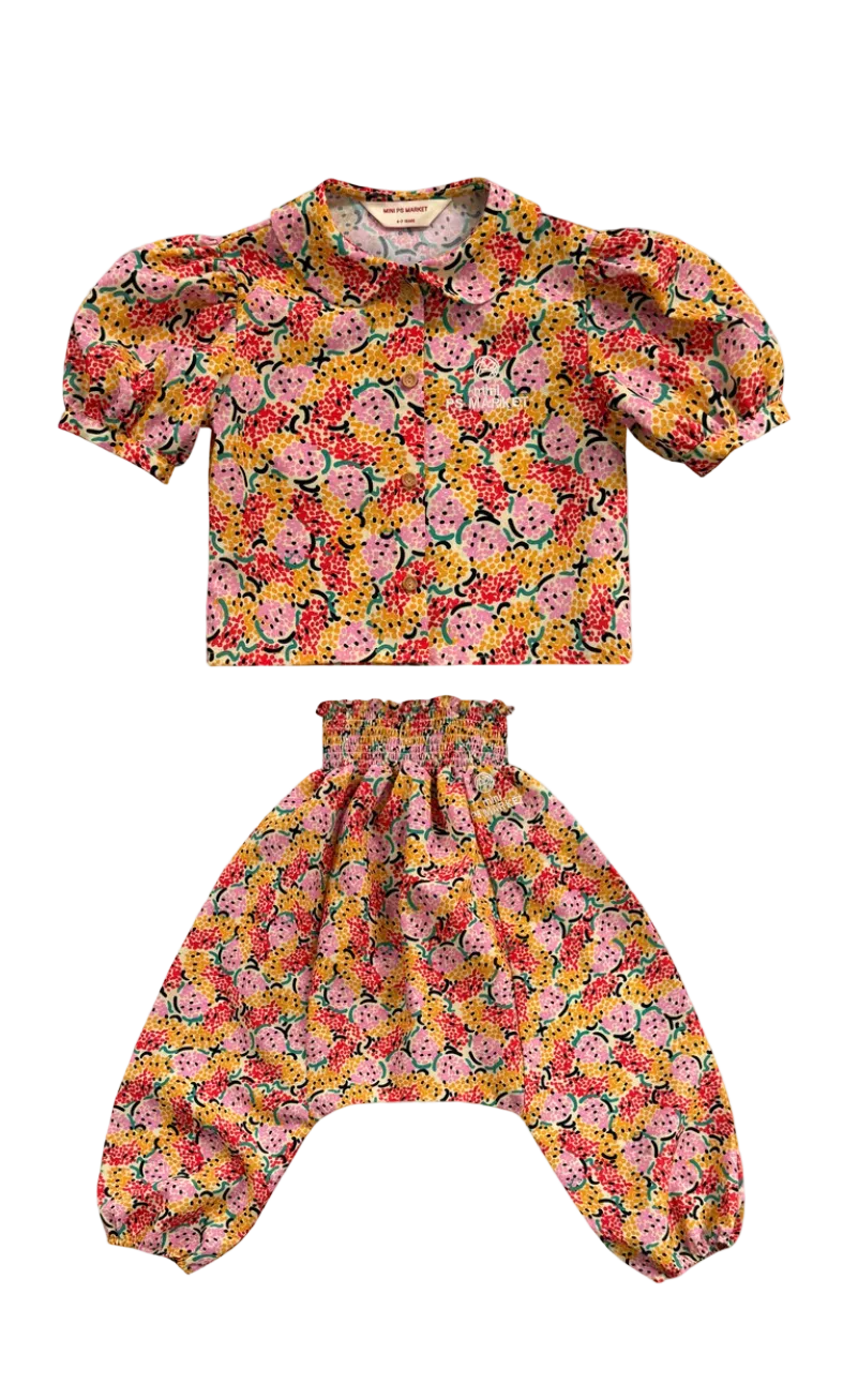 Hawaiian Blouse and Pant Girl Set