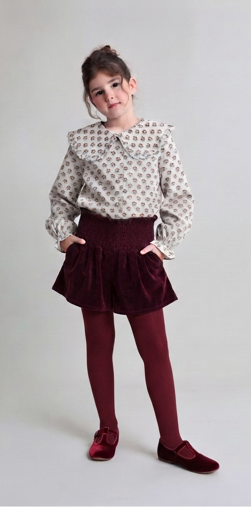 Velvet Skirt-Short - Pomegranate