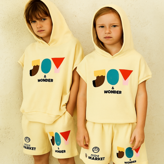 Hoodie Sweatshirt &  Shorts Set - Joy