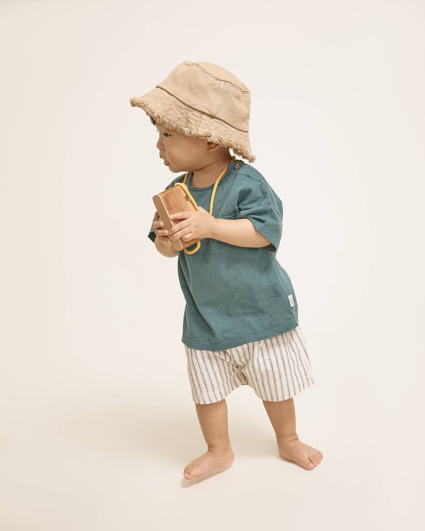 Baby Linen T-Shirt and Stripe Shorts