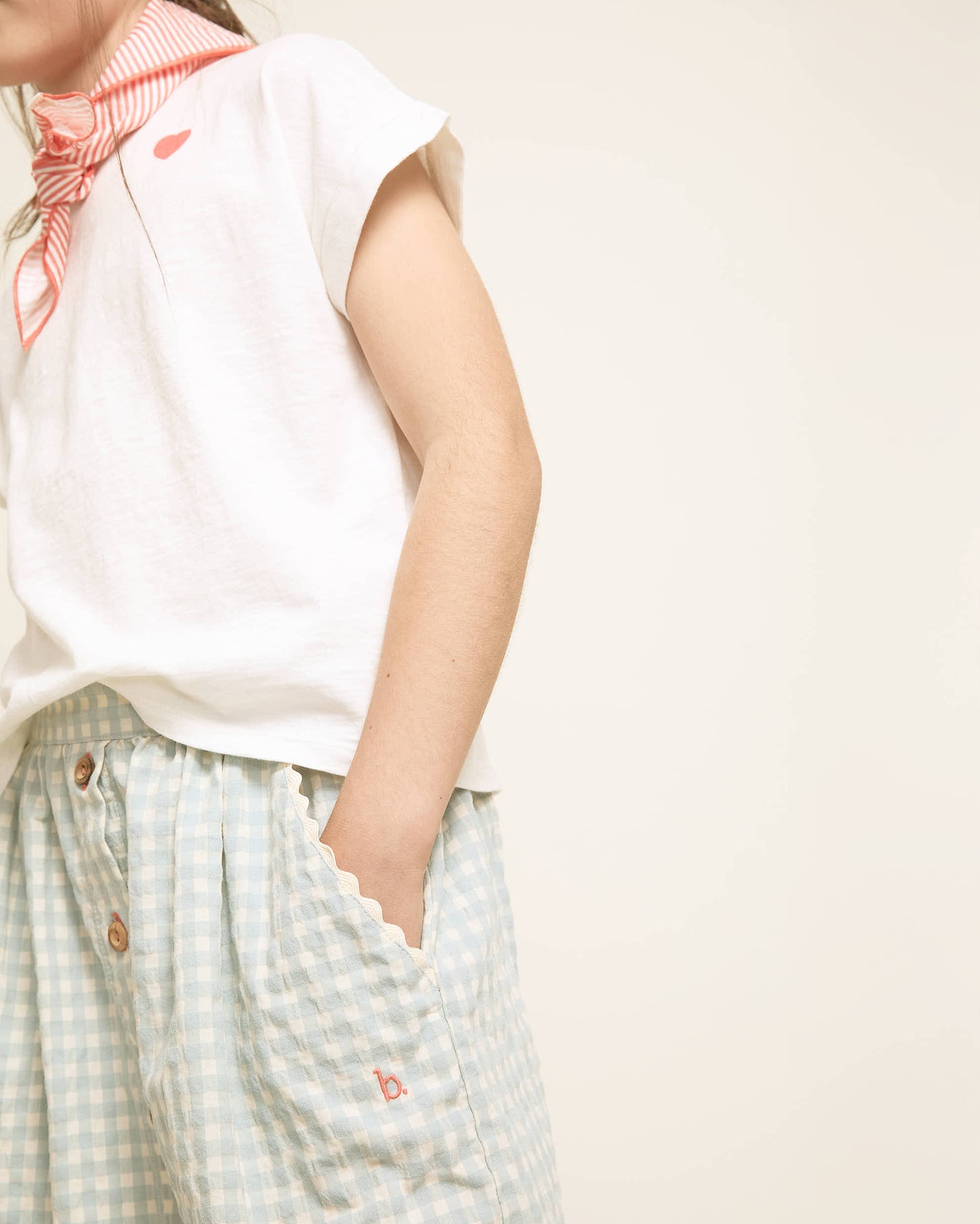 Gingham Midi Skirt - Aqua