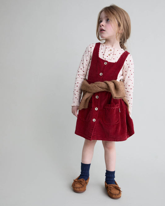 Corduroy Dress - Cherry