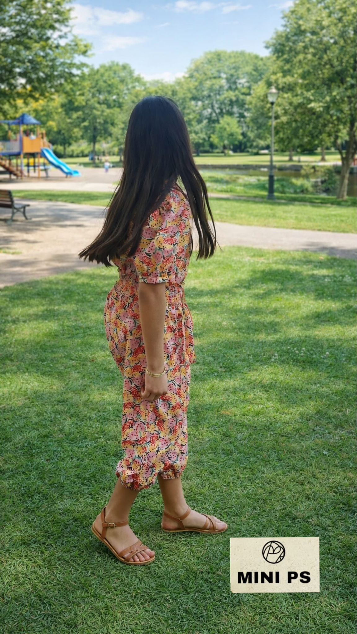 Hawaiian Blouse and Pant Girl Set