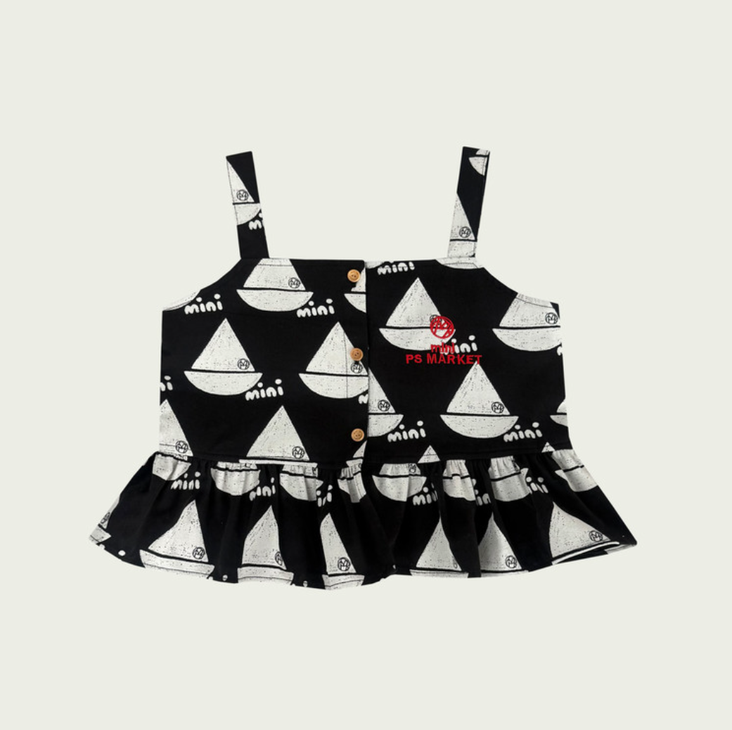 Boat Printed T-shirt Sleeveless